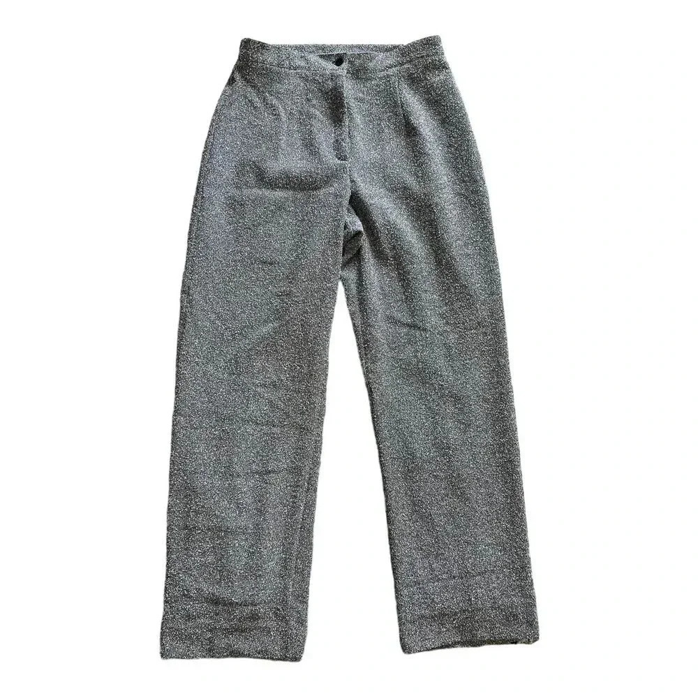 Sharon Young Gray Lined Textured Trousers 10